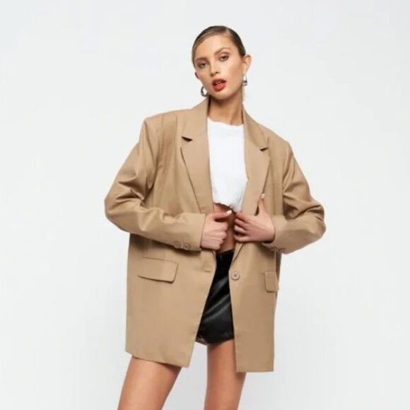 NWT Lioness Welcome to the Jungle Oversized Beige Blazer XS - Picture 2 of 7